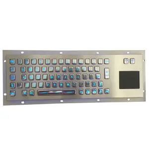 IP65 vandalproof 67 key with backlit durable touchpad and numeric keypad rugged industrial operator metal waterproof keyboard