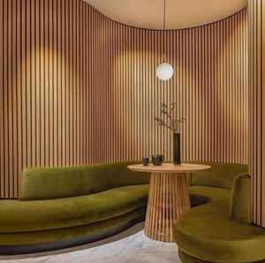 Panneau de vague en MDF plaqué bois 3d Panneau mural acoustique flexible, courbé, courbé et flexible. - Product Image 3