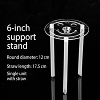 Support de gâteau rond transparent haut de gamme 2027 avec visage souriant, design flottant multidimensionnel