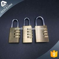 Cadenas cylindrique en laiton doré Anli personnalisé à combinaison 3 ou 4 chiffres, 2 mm
