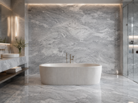Dalles de marbre gris crépuscule pour revêtements de sol, panneaux muraux de douche, comptoirs de bar, escaliers, meubles de rangement en pierre et carreaux découpés sur mesure
