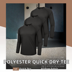 Camiseta de Hombre 100% Poliéster, Tejido de Malla, Manga Larga, Secado Rápido, Transpirable, Ecológica, con Serigrafía Personalizada, Lisa - Product Image 2
