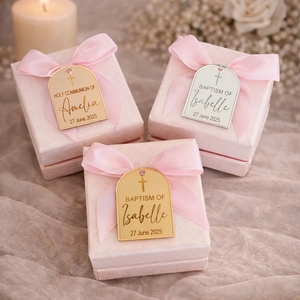 Plaque nominative personnalisée en acrylique gravée au laser, logo personnalisé, bijoux faits main DIY, cadeaux pour cérémonie de <span class=keywords><strong>mariage</strong></span> et fêtes - Product Image 1