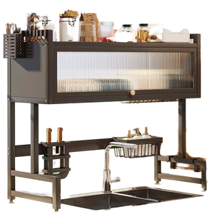 Estante De almacenamiento De cocina De Metal multifuncional, soportes De utensilios De hierro, fregadero Escurotador De Platos, encimera, armario De piscina De pie - Product Image 1
