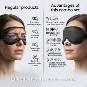 Set per il Sonno Personalizzato Anthrive: Mascherina 3D Oscurante e Strisce Nasali per Respirazione Migliore, Kit Anti-Russamento di Grado Medico per Viaggi - Product Image 4