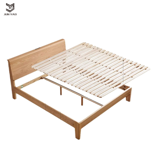 Style nordique moderne Simple reine-taille chêne cadre de <span class=keywords><strong>lit</strong></span> Double <span class=keywords><strong>en</strong></span> bois massif meubles de maison souples pour chambre à coucher Studios urbains Lofts confortables - Product Image 5