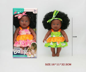 Nueva llegada 12,5 pulgadas vinilo realista vestir moda muñeca hecha a mano Pelo Rizado encantadora suave Afro muñeca africana para niños niñas niños - Product Image 2