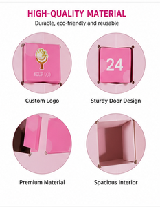 Calendrier de l'Avent de Noël 24 jours en forme d'arbre avec boîtes cadeaux individuelles, support de présentation rose réutilisable pour la décoration de la maison pendant les fêtes - Product Image 6