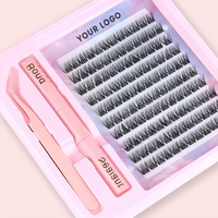 Extensions de cils individuelles, kit de cils magnétiques DIY, cils à presser, cils en grappe, cils réutilisables en soie, faux vison, vente en gros