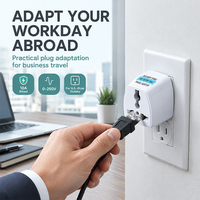 Adaptor Daya Perjalanan Multi-tipe Internasional, Konverter Colokan Stopkontak Universal, Adaptor Perjalanan Portabel Kecil