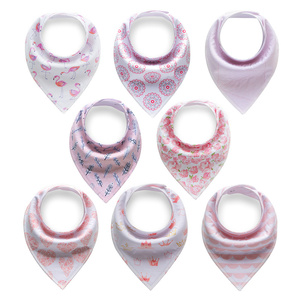Paquet de 8 Super Absorbant En Coton Imprimé Fleuri <span class=keywords><strong>Bandana</strong></span> Bave Bavoirs De <span class=keywords><strong>Dentition</strong></span> - Product Image 5