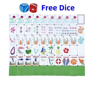 En Stock, 1.24*0.90*0.63 Pulgadas, Venta al por Mayor, 4 Capas, Acrílico Grabado, Lujo, 160 Piezas, Tema Oceánico, Verde, Fichas de Mahjong Americanas - Product Image 2