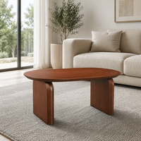 Table basse moderne pour salon, MDF de qualité supérieure avec placage en noyer noir, table à thé de style nordique pour la maison et l'hôtel