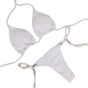 Conjuntos de Bikini de Dos Piezas de Algodón de Lujo Personalizados para Mujer, Secado Rápido, Ligeros, Traje de Baño Cheeky 2024 - Product Image 4