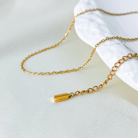 Collier en Chaîne Corde Plaqué Or 14K en Acier Inoxydable EMANCO pour Femme, Bijou Fin Classique pour Fiançailles