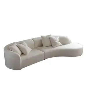 Hot Selling Living Room Luxury White Recliner Couch Contemporary Velvet Sofa Set Furniture Modern Curved Sofa