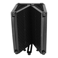 Écran d'isolation acoustique de studio pour microphone, en plastique noir, cinq panneaux, pour enregistrement sur bureau, Rayyu FP-5