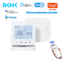 Termostato Digital para Habitación con WiFi y RF433 Inalámbrico, con Receptor para Caldera de Gas y Calefacción, Control Programable Tuya Smart Life