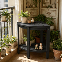 Table d'appoint de patio en plastique légère, texture bois, pour camping en plein air, jardin, portable, gain de place