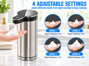 Distributeur automatique de savon sans contact en acier inoxydable 304, 11,83 oz, 4 niveaux réglables, pour cuisine et salle de bain - Product Image 3