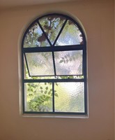 Ventana Arqueada de Acero y Hierro con Vidrio Horizontal Low-E, Ahorro de Energía, Rotura de Puente Térmico, Impermeable, Marco Aislado, Diseño Insonorizado, Acabado Mate