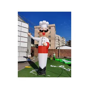 Đáng Yêu Tùy Chỉnh Kích Thước Fan Inflatable Đầu Bếp Không Khí Vũ Công Đầu Bếp Không Khí Vũ Công Bóng Bay Với Vẫy Tay Cho Nhà Hàng Trang Trí