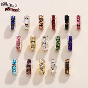 Anillos espaciadores de diamantes de imitación de Nantong, pequeñas cuentas chapadas en aleación para la fabricación de joyas DIY, pulseras, collares y accesorios. - Product Image 3