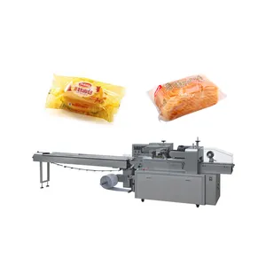 Máquina automática de embalaje de almohada de flujo de salchicha de jamón de paleta de barra de chocolate de galletas grandes de fideos instantáneos