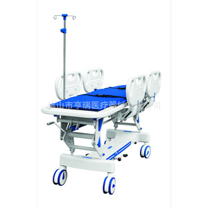 Chariot de transfert hydraulique Henry HR-127, lit d'hôpital à hauteur réglable avec 4 roulettes pour les soins d'urgence aux patients - Product Image 4