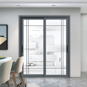 Porte coulissante en verre trempé en aluminium de haute qualité, design moderne et élégant, utilisation intérieure et extérieure, excellente isolation phonique et thermique - Product Image 2