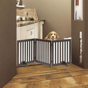 Barrière extensible pour chien en bois rétractable pour animaux <span class=keywords><strong>de</strong></span> compagnie pour une utilisation en intérieur Clôture pliable pour chat avec marche d'escalier - Product Image 2