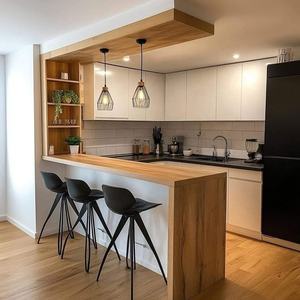 ארונות מטבח מותאמים אישית ארונות אחסון מודרני קטן ריהוט מלא סטים שטוחים אי מטבח - Product Image 1