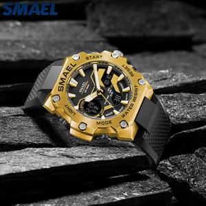 Montre sport à quartz SMAEL 8101 de haute qualité, chronographe, double affichage, étanche 50 m, montre numérique pour homme - Product Image 2