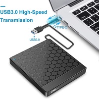 2022 nouveau lecteur DVD mince USB 3.0 et type-c Portable Hub lecteur optique dvd8X CD24X lecteur CD duplicateur DVD externe graveur