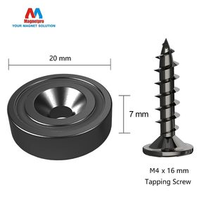 Magnetpro 10 kg lực lượng 20x7mm nam châm với lỗ và viên nang, countersunk nồi nam châm với ốc vít và 12 thép đệm - Product Image 4