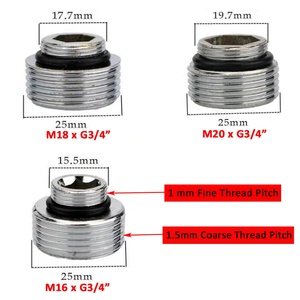 Adaptador de Grifo de Latón con Rosca Macho GHT3/4" a 16/18/20mm, Accesorios para Grifos de Baño, Adaptador Desviador - Product Image 6