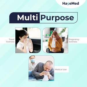 أكياس قيء بلاستيكية للاستخدام مرة واحدة (عبوة من 10) مانعة للتسرب مع حلقة إغلاق للسفر، مناسبة لدوار الحركة في السيارة وحالات الطوارئ، سعة 1500 مل - Product Image 4