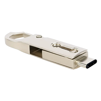 Clé USB OTG double interface en gros, rotative, en métal, avec mousqueton, type C, pour stockage de données