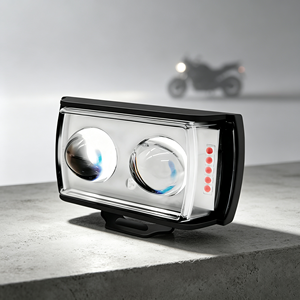 Faro Delantero JHS para <span class=keywords><strong>Moto</strong></span>, Modelo Shooter, Doble Lente Cuadrada, Luz Auxiliar de Conducción, <span class=keywords><strong>Mini</strong></span> Foco LED de Tres Lados para Motocicleta - Product Image 1