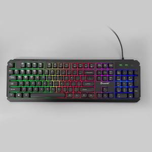 Teclado árabe para juegos con retroiluminación LED USB y cable OEM, teclado numérico <span class=keywords><strong>Multimedia</strong></span> con indicadores LED para jugadores, 1 unidad - Product Image 4