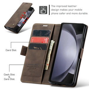 Étui portefeuille CaseMe pour <span class=keywords><strong>Samsung</strong></span> Galaxy Z Fold 5 Étui rétro magnétique de luxe pratique en cuir <span class=keywords><strong>Flip</strong></span> Cover pour <span class=keywords><strong>Samsung</strong></span> Z Fold 5 4 <span class=keywords><strong>3</strong></span> - Product Image 2