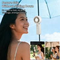 Mini ventilateur USB portable rechargeable, rotation à 180 degrés, climatiseur à air froid à suspendre à un parapluie, pour les voyages et le camping en plein air