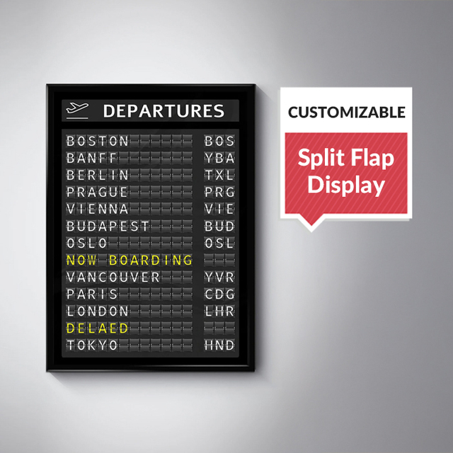 Custom Digital Split Flap Display for Restaurants, Museums, Cinemas, and Train Stations Signage