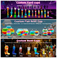 Bouteilles en plastique personnalisées de grande capacité (700 ml) avec paille, multicolores, jetables, kit de fournitures pour fêtes, pour bière, cocktails DIY, granités et boissons glacées