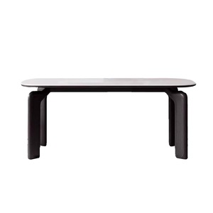 Juego de mesa y sillas de comedor de 6 piezas, nogal negro, moderno, minimalista, muebles de comedor, diseño de madera maciza duradera - Product Image 5