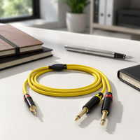 Câble audio équilibré 3,5 mm vers double 6,5 mm (mâle-mâle) avec répartiteur un-vers-deux et gaine en PVC pour ordinateurs portables, smartphones et consoles de mixage