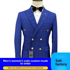 Tailleur da lavoro <span class=keywords><strong>doppiopetto</strong></span> per il commercio estero <span class=keywords><strong>abito</strong></span> <span class=keywords><strong>estivo</strong></span> in tessuto pettinato frontale piatto abbigliamento africano in poliestere/cotone - Product Image 4