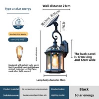 Lampe de jardin LED solaire moderne étanche IP65 Base en aluminium Applique murale extérieure pour Villa Cour et porte latérale Forme carrée
