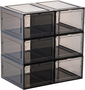 Gran plataforma organizadora apilable plegable cuadrada transparente zapatillas para mascotas contenedor almacenamiento magnético acrílico caja de zapatos - Product Image 4