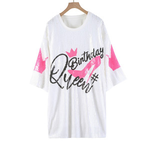 <span class=keywords><strong>Robe</strong></span> de fête <span class=keywords><strong>pour</strong></span> femme, <span class=keywords><strong>robe</strong></span> à sequins <span class=keywords><strong>pour</strong></span> <span class=keywords><strong>anniversaire</strong></span>, imprimé graphique de lettres, <span class=keywords><strong>robe</strong></span> à manches courtes - Product Image 3